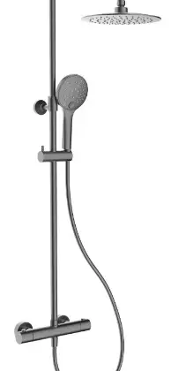 1959604 Rondo showerset Safetouch in hoogte verstelbaar (815-1165mm) - gun metal PVD - Belgaqua gekeurd