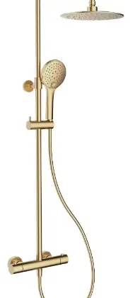 1959605 Rondo showerset Safetouch in hoogte verstelbaar (815-1165 mm) - brushed gold PVD - Belgaqua gekeurd