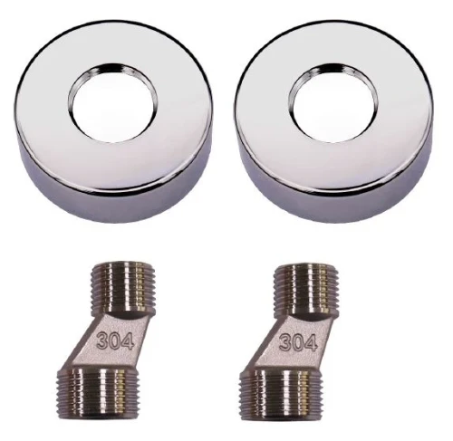 1965003 Rondo WSS roset 65 mm en s-koppeling (set van 2 stuks) - brushed gold PVD