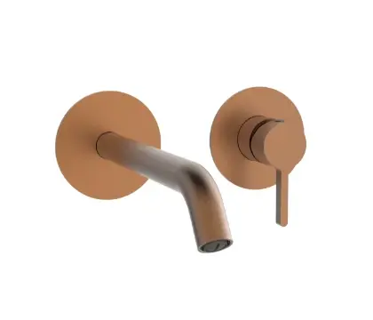 Vivo afwerkset voor muurinbouw wastafelmengkraan - Brushed Copper PVD - koper mat PVD 1984990