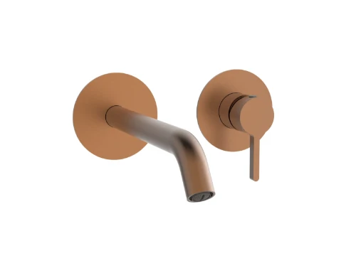 Vivo afwerkset voor muurinbouw wastafelmengkraan - Brushed Copper PVD - koper mat PVD 1984990