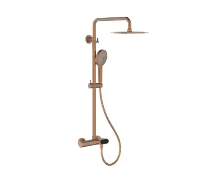 1984993 Vivo 3.0 showerset met druktoets - douchethermostaat met hoofd- en handdouche - Brushed Copper PVD - koper mat PVD