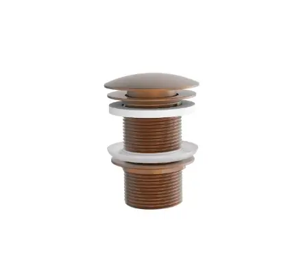 1984999 Vivo afvoerplug zonder overloop - click-clack - open plug - Brushed Copper PVD - koper mat PVD