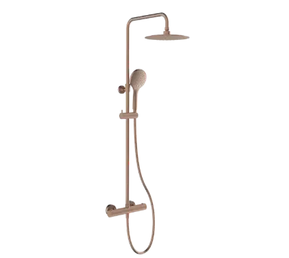 2002011 Rondo showerset Safetouch in hoogte verstelbaar (815-1165 mm) - brushed copper PVD - Belgaqua gekeurd