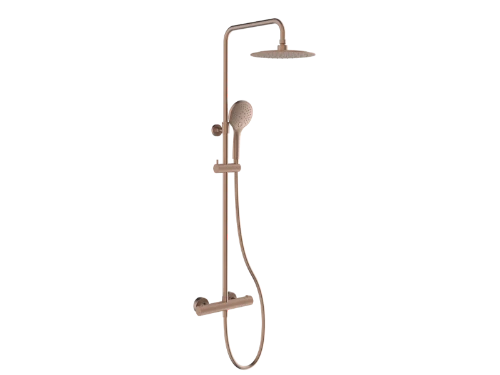 Rondo showerset Safetouch in hoogte verstelbaar (815-1165 mm) - brushed copper PVD - Belgaqua gekeurd 2002011
