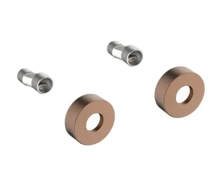 2002028 Rondo WSS 1.0 roset 65 mm en s-koppeling (set van 2 stuks) - brushed copper PVD