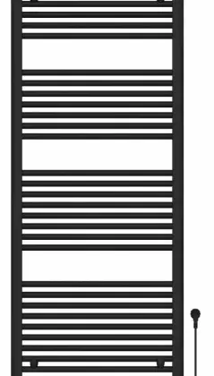 2005944 Calore Rondo elektrische handdoekradiator met ronde buizen 1400 x 600 mm - 900W - incl thermostaat - zwart mat