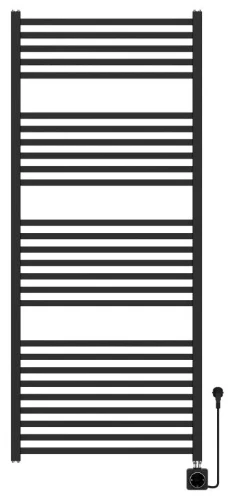 Calore Squaro elektrische handdoekradiator met vierkante buizen 1400 x 600 mm - 900W - incl thermostaat - zwart mat 2005950