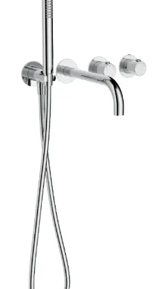 2035384 Vivo afwerkset badthermostaat met omsteller inclusief uitloop & handdouche - Chroom