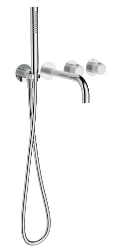 Vivo afwerkset badthermostaat met omsteller inclusief uitloop & handdouche - Chroom 2035384