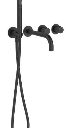 2035401 Vivo afwerkset badthermostaat met omsteller inclusief uitloop & handdouche - zwart mat PVD