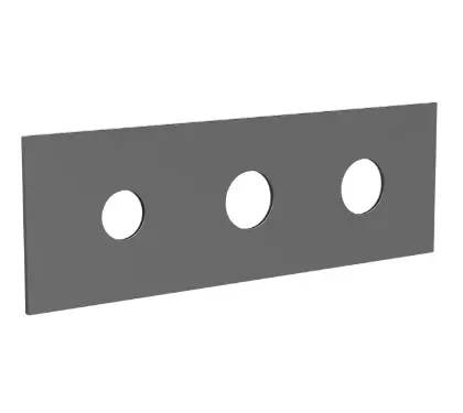 Vivo afdekplaat voor 3-gats douchethermostaat - Gun Metal PVD - staal mat PVD 2043147