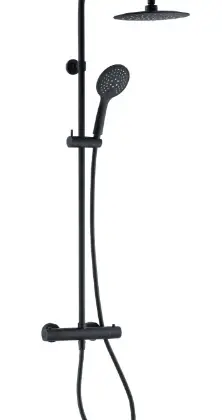 2050999 Rondo showerset Safetouch in hoogte verstelbaar (815-1165mm) - zwart mat PVD - Belgaqua gekeurd