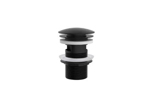 Vivo afvoerplug met overloop - click-clack - open plug - zwart mat PVD 2058558