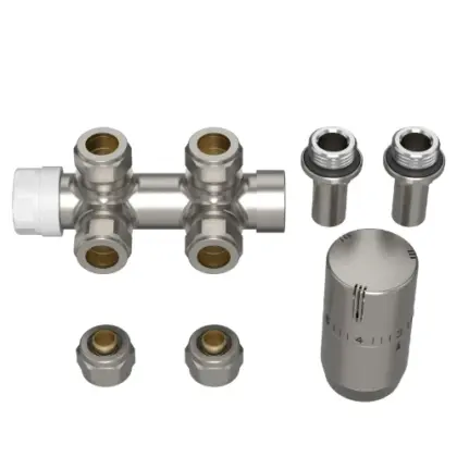 2067163 Radect thermostatiseerbaar H-stuk haaks 1/2 x 15 - mat geborsteld