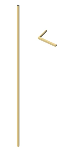 Open Wall 2.0 muurprofiel + haaks stabilisatieprofiel links 160 x 250 mm - Brushed Gold - goud mat - voor wanden t/m 1200 mm 2067813