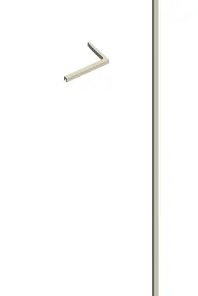 2067823 Open Wall 2.0 muurprofiel + haaks stabilisatieprofiel rechts 160 x 250 mm - Brushed Nickel - geborsteld mat - voor wanden t/m 1200 mm - voor wanden t/m 1200 mm