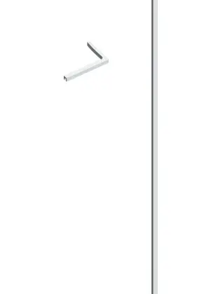 2067838 Open Wall 2.0 muurprofiel + haaks stabilisatieprofiel rechts 160 x 250 mm - chroom - voor wanden t/m 1200 mm - voor wanden t/m 1200 mm