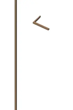 Open Wall 2.0 muurprofiel + haaks stabilisatieprofiel links 160 x 250 mm - Brushed Copper - koper mat - voor wanden t/m 1200 mm - voor wanden t/m 1200 mm 2067841