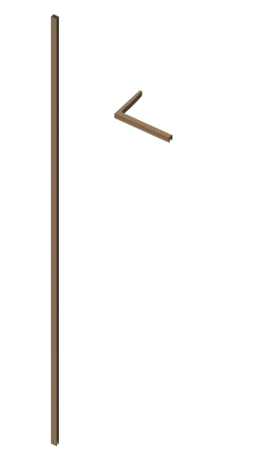 Open Wall 2.0 muurprofiel + haaks stabilisatieprofiel links 160 x 250 mm - Brushed Copper - koper mat - voor wanden t/m 1200 mm - voor wanden t/m 1200 mm 2067841