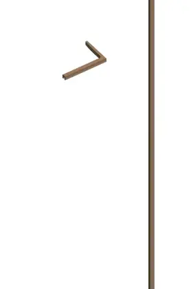 2067861 Open Wall 2.0 muurprofiel + haaks stabilisatieprofiel rechts 160 x 250 mm - Brushed Copper - koper mat - voor wanden t/m 1200 mm - voor wanden t/m 1200 mm