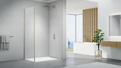 Free Move zijwand omkeerbaar 900 x 2000 mm - transparant Clean - Brushed Nickel - geborsteld mat 2067868