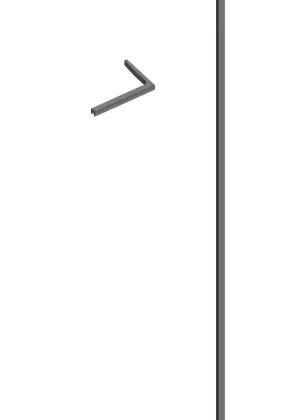 2067878 Open Wall 2.0 muurprofiel + haaks stabilisatieprofiel rechts 160 x 250 mm - Gun Metal - staal mat - voor wanden t/m 1200 mm - voor wanden t/m 1200 mm
