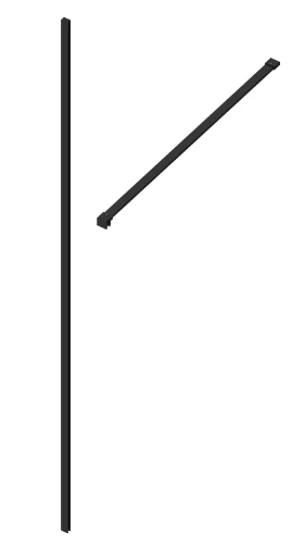 Open Wall 2.0 muurprofiel + rechte stabilisatiestang 1200 mm - zwart mat 2067880