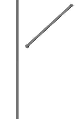2067886 Open Wall 2.0 muurprofiel + rechte stabilisatiestang 1200 mm - Gun metal - mat staal