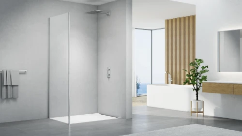 Free Move zijwand omkeerbaar 1000 x 2000 mm - transparant Clean - chroom 2067888