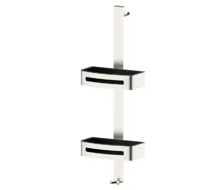 2069132 Vivo dubbele douchekorf voor douchewand - Brushed Nickel PVD - geborsteld mat PVD