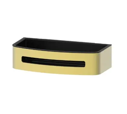2069158 Vivo douchekorf met zwarte inzet - Brushed Gold PVD - goud mat PVD