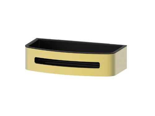 Vivo douchekorf met zwarte inzet - Brushed Gold PVD - goud mat PVD 2069158