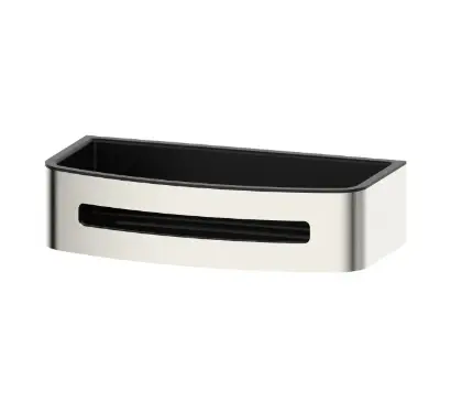 2069178 Vivo douchekorf met zwarte inzet - Brushed Nickel PVD - geborsteld mat PVD