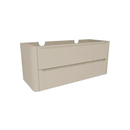 2070050 Klaire Round ribbel wastafelonderkast met 2 laden 1200 x 450 x 500 mm - zand mat