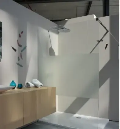 210.160.002.PL Open Wall douchewand 1570 x 2000 mm - chroom - transparant veiligheidsglas behandeld - intimi zone - inclusief traverse 1200 mm