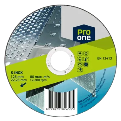 S-Inox snijschijf voor metalen - 115 mm x 22,23 mm (doos van 10st) 2652