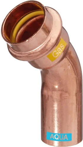 Combiline Aquagas inschuif bocht 45° MF 35 x 35 mm (V-profiel) 452403535