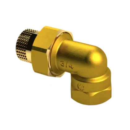 509015S Brassline messing 3-delige haakse koppeling conisch dichtend MF 3/4 x 3/4 (zak 5st) - prijs per stuk - enkel geschikt voor water