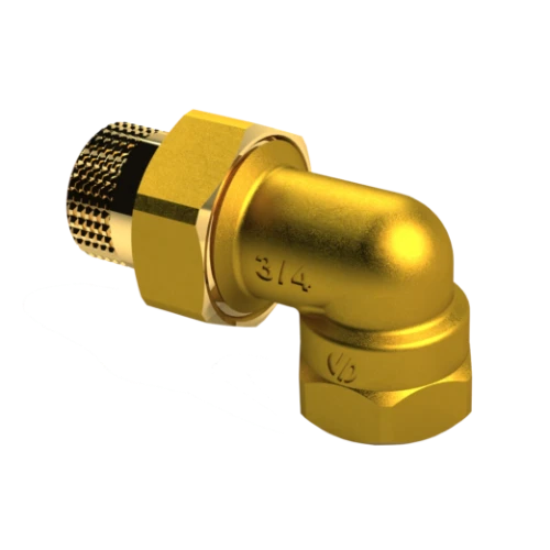 509016S Brassline messing 3-delige haakse koppeling conisch dichtend MF 4/4 x 4/4 (zak 5st) - prijs per stuk - enkel geschikt voor water