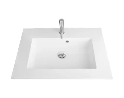 629502061103 Quadra wastafelblad kunstmarmer met 1 waskom 600 x 500 mm - wit