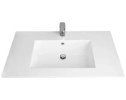 629502091103 Quadra wastafelblad kunstmarmer met 1 waskom midden 900 x 500 mm - wit