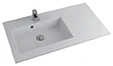 Quadra wastafelblad kunstmarmer met 1 waskom links 900 x 500 mm - wit mat 629502093133