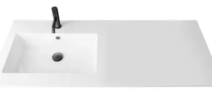629502123103 Quadra wastafelblad kunstmarmer met 1 waskom links 1200 x 500 mm - wit
