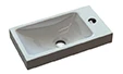 629503040103 Thiny handenwasser in kunstmarmer 400 x 220 mm - wit - met kraangat - zonder overloop - omkeerbaar zonder bevestigingsgaten