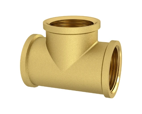 Brassline messing T-stuk FFF 3/4 x 3/4 x 3/4 (zak 10st) - prijs per stuk - enkel geschikt voor water 830520