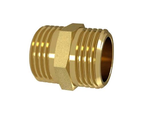 Brassline messing nippel MM 3/4 x 3/4 (zak 10st) - prijs per stuk - enkel geschikt voor water 834020