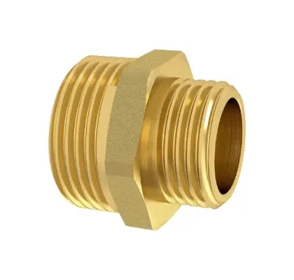 Brassline messing verloop nippel MM 4/4 x 1/2 (zak 5st) - prijs per stuk - enkel geschikt voor water 834530