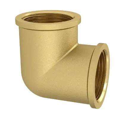 835060 Brassline messing knie 90° FF 2 x 2 (zak 1st) - prijs per stuk - enkel geschikt voor water