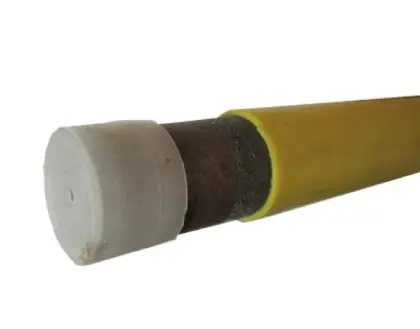 Arcelor Poly-Z Forte gelaste buis PE-mantel 6/4 (lengte 6m) - geel - S195T Vlgs EN 10255 Type H - voor draadtoepassingen - prijs per meter POLYZISFDN040Y